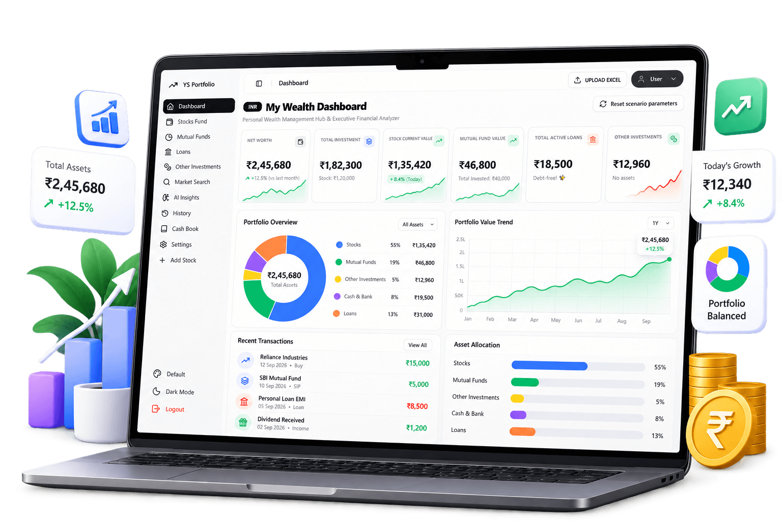 YS Portfolio Wealth Dashboard Showcase